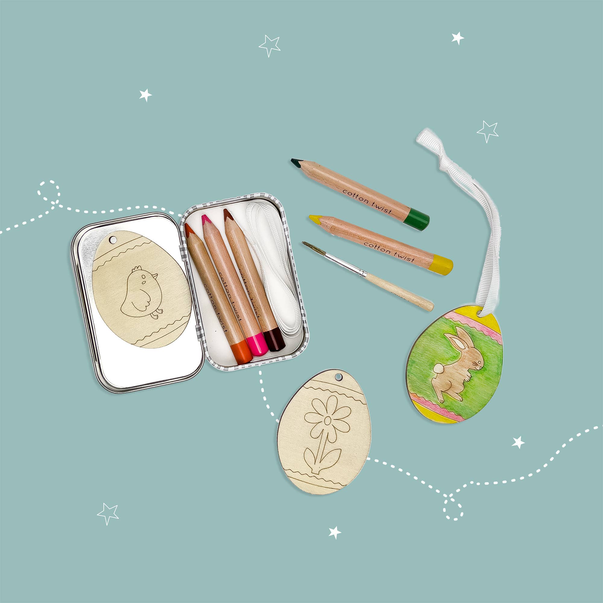 Set of 3 Easter Egg Decorations - DIY Craft Kit