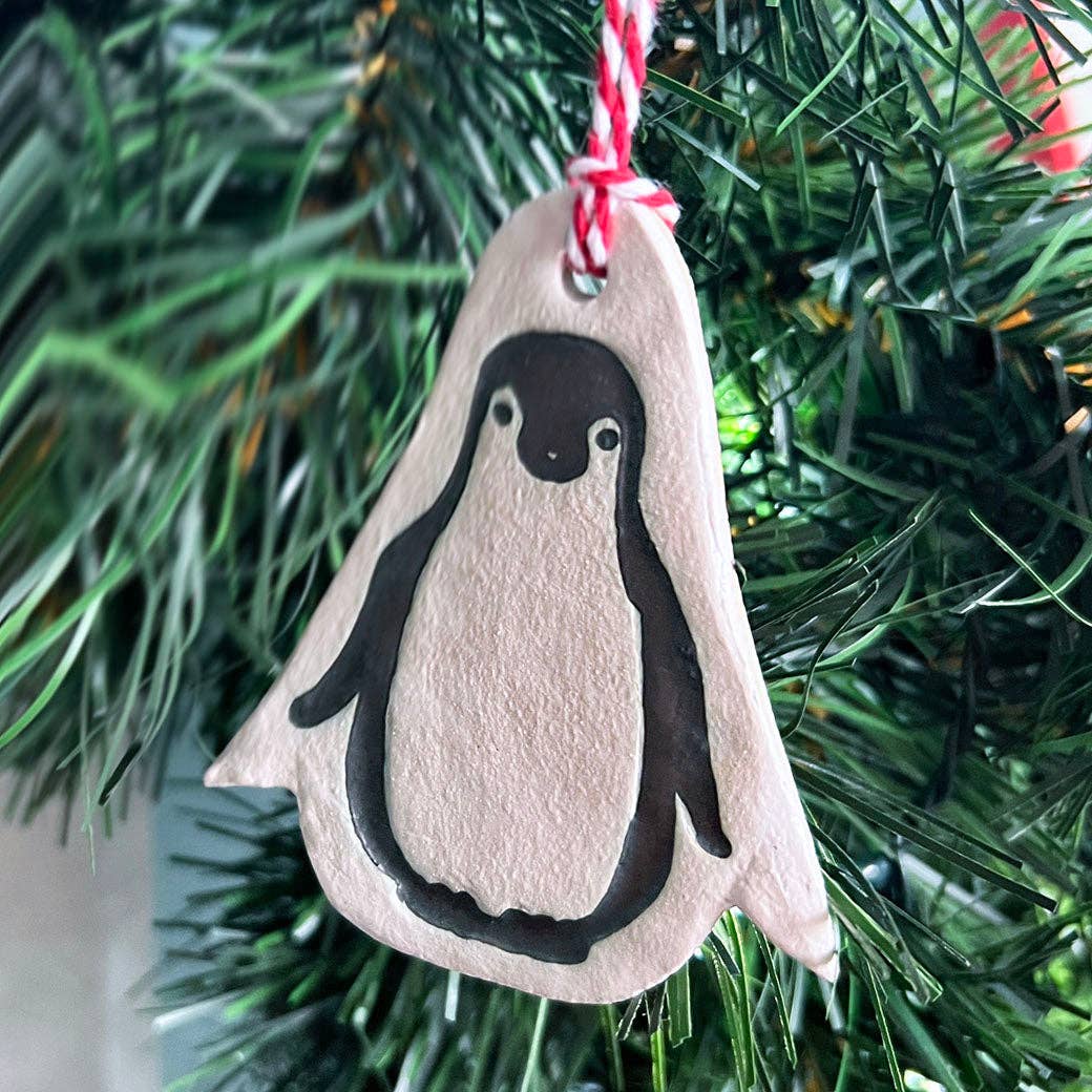 Ceramic Penguin Christmas Decoration