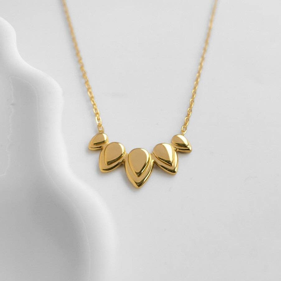 Gold Waterproof Petal Necklace – Dainty Everyday Jewellery