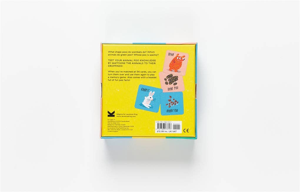 'Who Dd This Poo?' product packaging with a yellow label featuring text and graphics on a white background