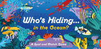Colorful underwater scene with various sea creatures and text 'Who's Hiding... in the Ocean?'