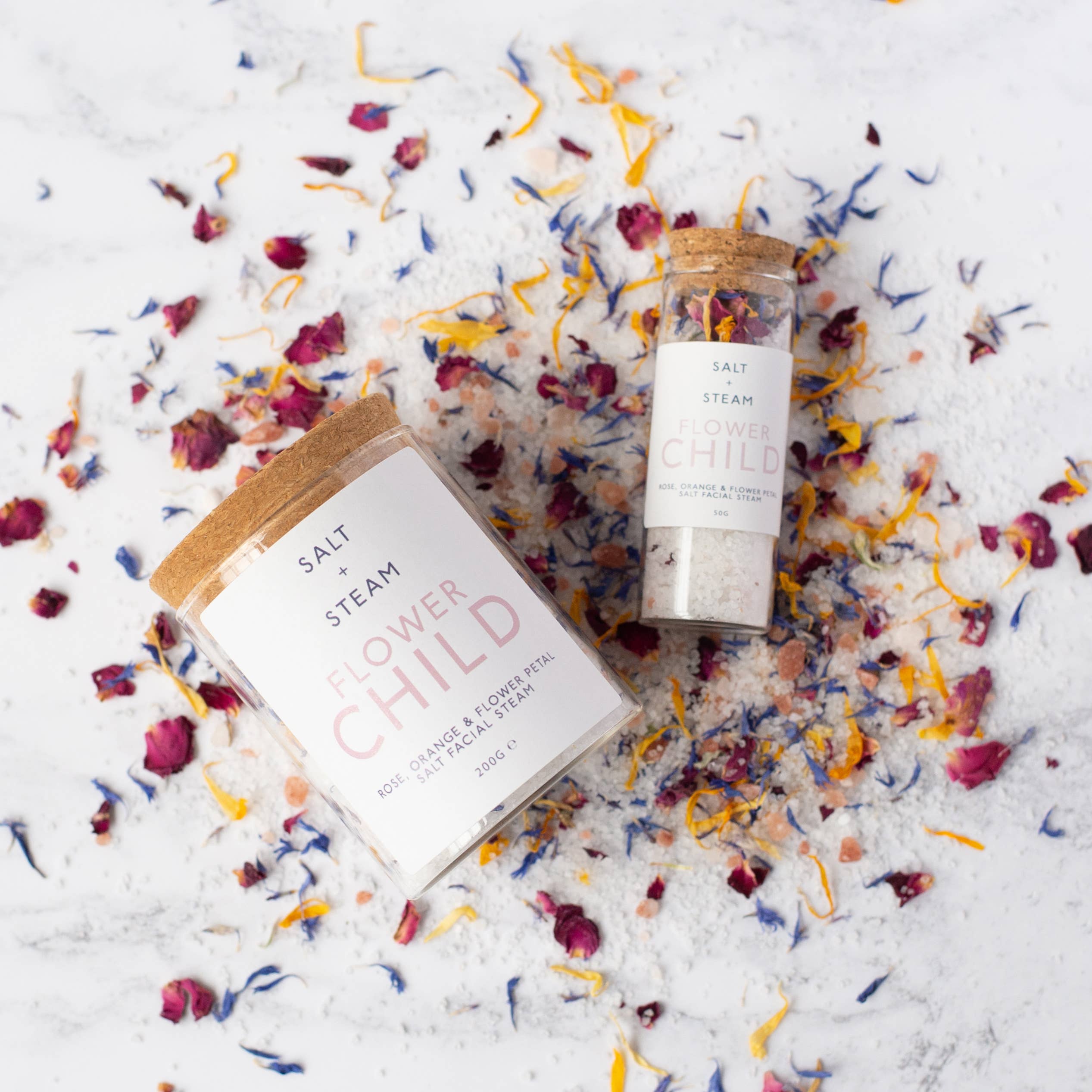 Flower Child - Rose and Orange Facial Steam, 200g Jar