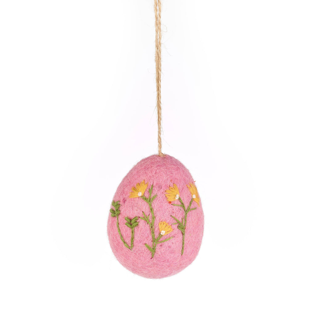 Handmade Large Felt Floral Easter Eggs (Pack of 5)