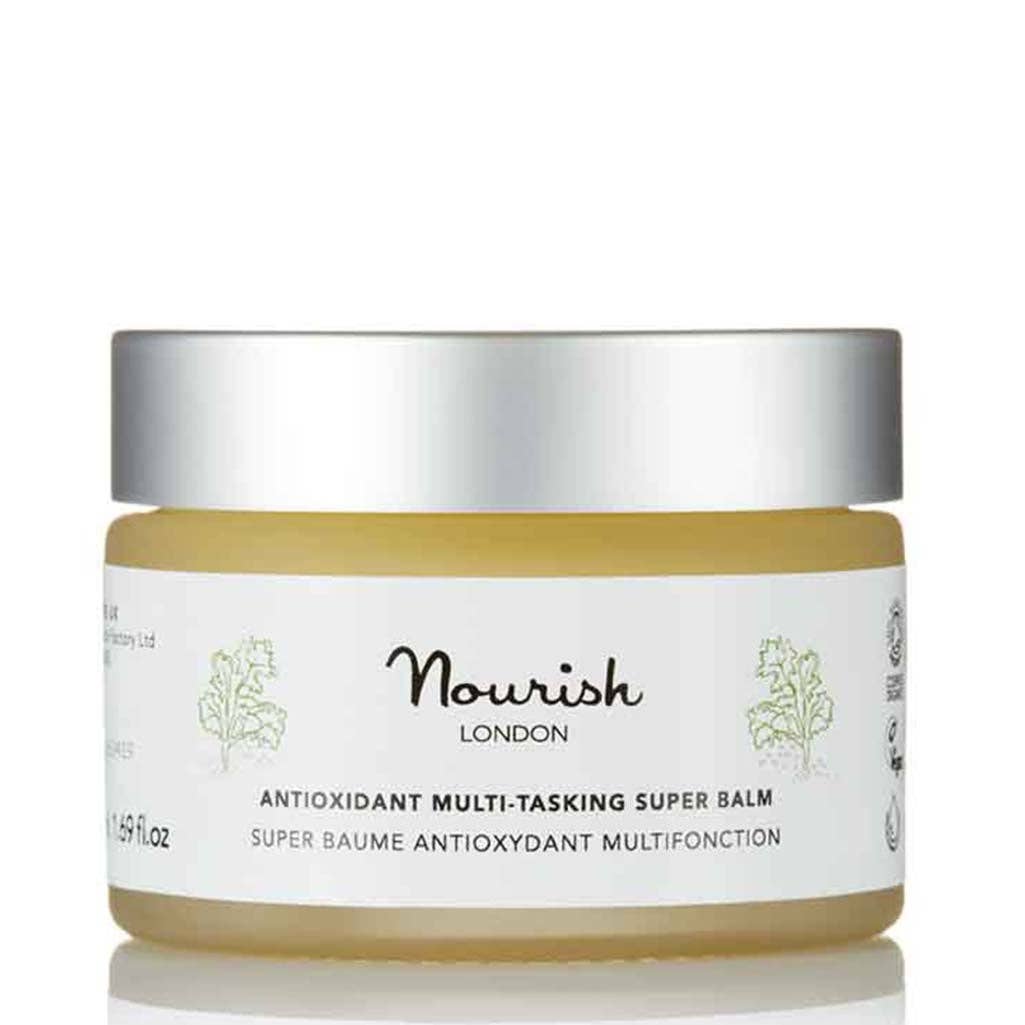 Jar of Nourish London antioxidant multi-tasking super balm on a white background