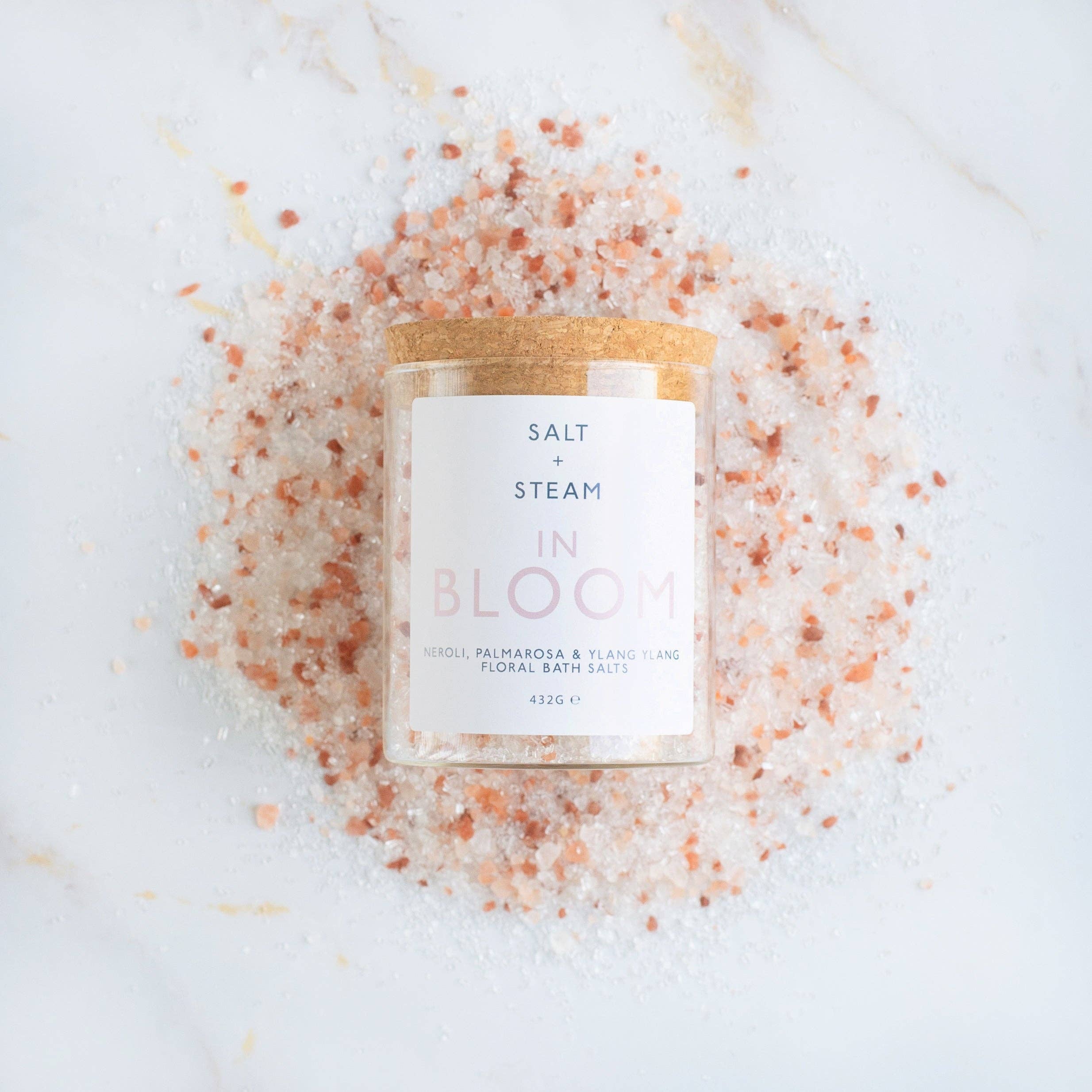 In Bloom - Rose, Neroli and Palmarosa Bath Salts, 432g Jar