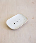 Handmade Ceramic Soap Dish: Speckled White