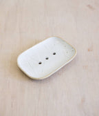 Handmade Ceramic Soap Dish: Speckled White